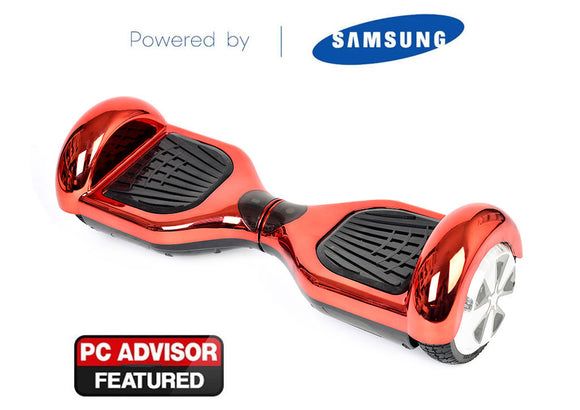 Red 6" Chrome Swegway Hoverboard (Bluetooth)